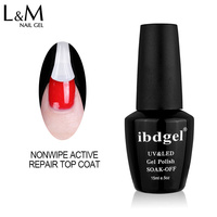 Vernis à ongles en gel UV L&M Factory, effet soak-off, réparation active, couche de finition brillante transparente, non toxique, certifié CE MSDS, temps de séchage de 60 secondes