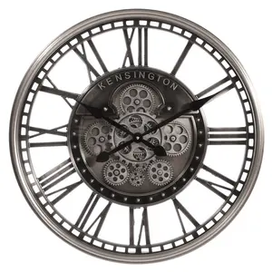 Grande Orologio <span class=keywords><strong>da</strong></span> <span class=keywords><strong>Parete</strong></span> Industriale Steampunk con Ingranaggi Meccanici Mobili in Metallo per Soggiorno di Lusso - Product Image 1