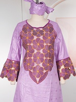 H&D S11261 Nouvelles Robes Africaines pour Femmes Broderie Bazin Riche Longue Robe avec Strass