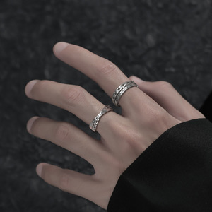 Men's Fashion Ring Letter Design Geometric Shape Index Finger Jewelry Gift - Product Image 1
