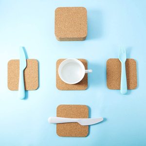 Sous-verres carrés en bois de liège épais pour boisson, pour cuisine, Restaurant, Bar, café, fournitures de mariage, 4x4 pouces - Product Image 5