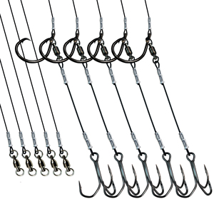 OEM ODM 1PC Biển Câu Cá Sống Mồi Giàn Với 7-Sợi Dây Thép Dày Mustad Vòng Tròn Móc Và Móc Treble Xoay Câu Cá Giải Quyết - Product Image 5