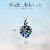 Bijoux commémoratifs pour femmes Collier en argent sterling 925 avec fleurs de lotus, cendres de crémation et urne en cristal