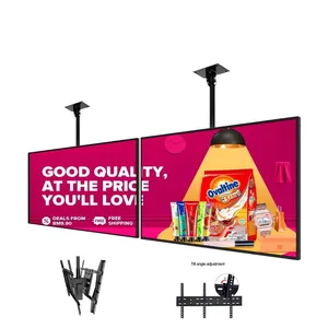 75 इंच इनडोर अल्ट्रा-उज्ज्वल छत पर चढ़कर विज्ञापन एलसीडी फांसी घुड़सवार डिजिटल साइनेज विज्ञापन बिग आकार स्क्रीन