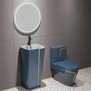 Avrupa tarzı High-end çerçevesiz zemin üstü Nano sır seramik çift floş sifon gömme lüks tek parça tuvalet