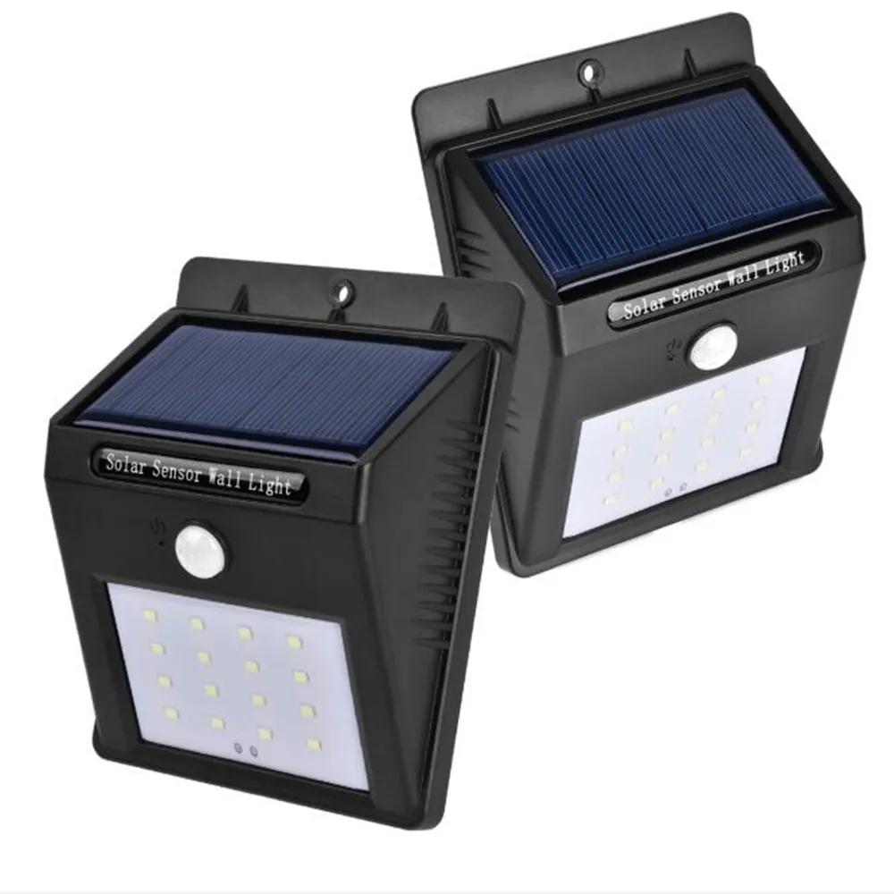 20 luces LED solares para exteriores, impermeables, alimentadas por energía Solar, Sensor de movimiento activado, luces de seguridad inalámbricas, de pared exterior