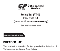 Kit de test rapide Getein Feline Tnl (fTnl) (essai d'immunofluorescence) pour la détection quantitative du fTnl