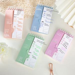 Cuaderno en espiral A7 portátil creativo, libro de palabras en inglés con encuadernación térmica, cubierta de papel de <span class=keywords><strong>memoria</strong></span>, diario de ejercicio y registro de bobina - Product Image 5