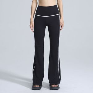 Pantalon <span class=keywords><strong>de</strong></span> yoga évasé taille haute premium avec passepoil contrastant, respirant, idéal pour le yoga, le Pilates, le fitness, les tenues décontractées et le quotidien - Product Image 1