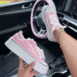 IDOIT Factory Wholesale Canvas Trendy Shoes High Quality Shoes Women Casual Shoes For Women Vulcanized Platform Sneakers