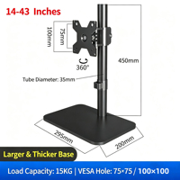 Soporte de Monitor Fijo para Pantallas de 14 a 43 Pulgadas, Instalación Sencilla, Base Estable para Monitores de Oficina, Soporte de Escritorio, Base para Monitor