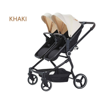 SUNNUO Vente Flash Poussette double 2-en-1 pour bébés, position assise et allongée, super légère et portable, avec pare-pluie