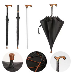 <span class=keywords><strong>Parapluie</strong></span> de vieil <span class=keywords><strong>homme</strong></span> avec poignée de <span class=keywords><strong>canne</strong></span> créative avec haut antidérapant parapluies personnalisés de randonnée multifonctionnels - Product Image 1