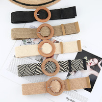 Nouvelle ceinture décorative pour femme en nylon de style coréen, largeur 4,5 cm, avec boucle à ardillon, pour robe ou chemise longue