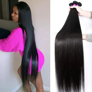 Bone Straight Hair Wigs Bundle Raw Cuticle Aligned Brazilian Virgin Human Hair Extensions Natural Color For Black Women