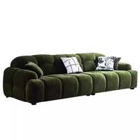 Canapé modulaire rectangulaire inclinable STG en velours chenille vert armée moderne, trois places, structure en bois massif pour villa et appartement