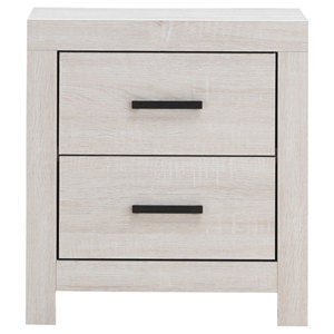 Brantford Coastal White 2-<b>Drawer</b> Nightstand Modern Bedroom <b>Storage</b> <b>Drawer</b> Unit - Product Image 4