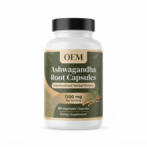 Capsules d'extrait de racine d'Ashwagandha OEM ODM 1300mg, 60 unités, en vrac, marque privée - Product Image 1