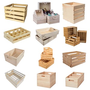 wholesale Nesting Rustic Decorative cheap Distressed Storage wooden vegetable crates box with handle