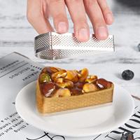Edelstahl-Tortenring in Verschiedenen Formen: Rund, Herz, Oval, Dreieck - Gebäckformen für Französische Desserts, Mousse-Kuchen und Obstkuchen
