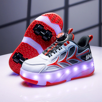 Chaussures à roulettes LED pour enfants avec chargement USB, clignotantes, respirantes, décontractées, personnalisables avec logo OEM/ODM – Vente en gros