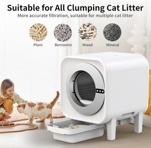 Caja de Arena Autolimpiable para Gatos, de Gran Capacidad (<span class=keywords><strong>70L</strong></span>), Ecológica, Cuadrada, para Múltiples Gatos, con Control por Aplicación, Protección de Seguridad y Removible - Product Image 4