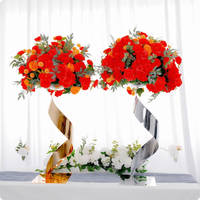 Support floral géométrique en spirale en métal doré et argenté de luxe, de haute qualité, pour décorations d'événements et centres de table de mariage