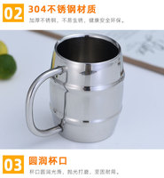 Tasse à café personnalisée pour enfants en acier inoxydable 304, tasse de bière de lait de voyage, tasse d'eau isolée à double couche avec poignée