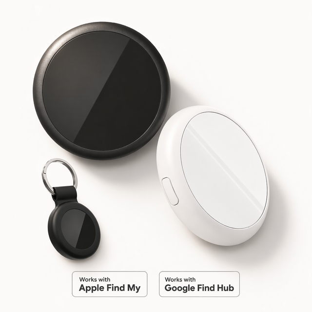 Portable Palm-Size Tracker Dual System Find My Find Hub Silicone Keychain 1 Year Battery for Keys Bag Pet Child Elder