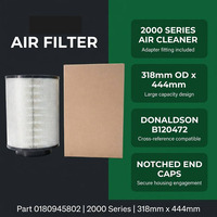 Filtre à air 0180945802, filtre à air primaire cylindrique robuste pour moteur de la série 2000, générateur diesel marin