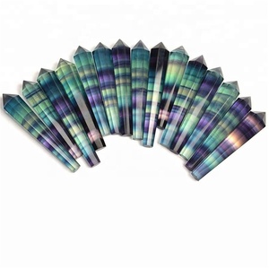Arc-en-ciel naturel Fluorite baguette Point Quartz cristal baguettes Points <span class=keywords><strong>pendule</strong></span> pour la décoration - Product Image 4