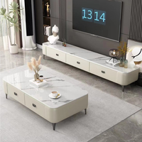 Meuble TV bas et table basse modernes pour usine, mobilier pratique pour la maison avec rangement intégré pour salon