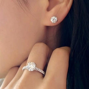 IGI Certificate CVD HPHT 0.5-2ct D VS Lab Created Diamond 14K 18K Gold Earrings Lab Grown Diamond Stud Earrings - Product Image 4