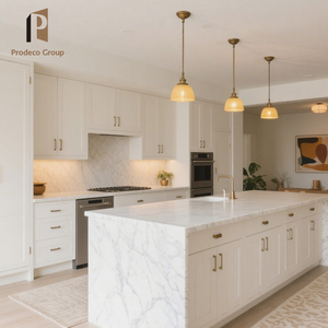 Foshan Modern Kitchen Multifunctional <strong>Cabinet</strong> Custom Assembled Complete Luxury Shaker White Kitchen Furniture <strong>Cabinets</strong> for Villa - Product Image 1