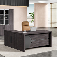 Manager Boss Desk Bureau de luxe en bois pour PDG Ensemble de meubles Table de bureau de direction moderne en forme de L
