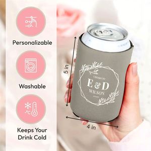 Custom Wedding Favor Can Coolers Personalized Holders Beer Huggers Favors - Product Image 2