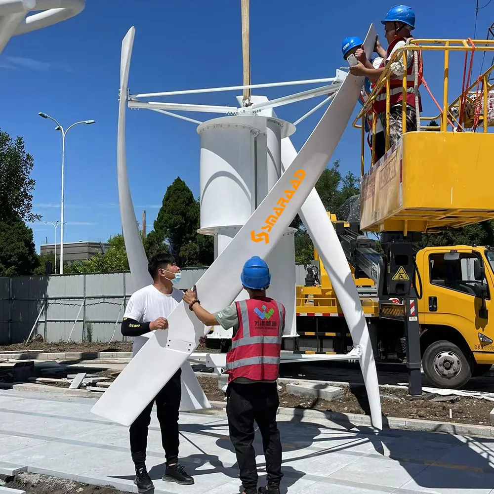 Smaraad 1kw 3kw 5kw 10kw Sistema híbrido solar eólico Generador de turbina eólica vertical VAWT