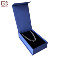 ROGOOD Hochwertige Spezial-Strukturpapierbox im Buchstil Schwarze Einlage Halsketten-Box Umweltfreundliche Langlebige Schmuck-Geschenkbox P2279