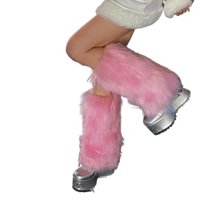 Goth White Faux <strong>Fur</strong> <strong>Leg</strong> <strong>Warmers</strong> Boot Covers Lady Cute Jk Knee-length Hipster Warm Sock Fashion Socks Furry <strong>Leg</strong> <strong>Warmers</strong> - Product Image 4