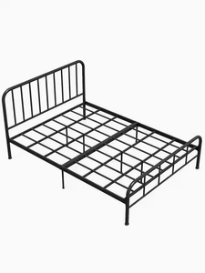 Industrial Sell Single Tier Coated Pipe Metal <b>Bed</b> <b>Frame</b> Type <b>Platform</b> Bedroom Dormitory Construction Furniture <b>Bed</b> King-size - Product Image 5