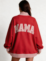Sweat-shirt à col montant taille standard pour femmes et adolescentes 2026 – Haut d'hiver ample et court à manches longues