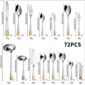 Juego de Cubiertos de Acero Inoxidable Ecológico de Alta Calidad, 72/24 Piezas, Estilo Contemporáneo, con Logotipo Personalizado Grabado con Láser, Regalos Empresariales - Product Image 5