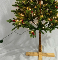 Mini sapin de Noël 2026 de haute qualité, 1,5 m, avec LED multicolores, support en bois, arbre articulé pour table, décoration de maison pour les fêtes