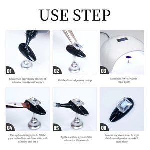Pegamento Fuerte para Uñas Sin Necesidad de Lavar, Gel Constructor No Fluido, Pegamento para Uñas con Diamantes de Imitación - Product Image 5