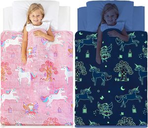 <span class=keywords><strong>Coperta</strong></span> Unicorno Fluorescente per Bambine, Morbido Plaid in Pile <span class=keywords><strong>Rosa</strong></span>, Regalo Unicorno per Bambine, Lunga Durata della Luminosità - Product Image 2