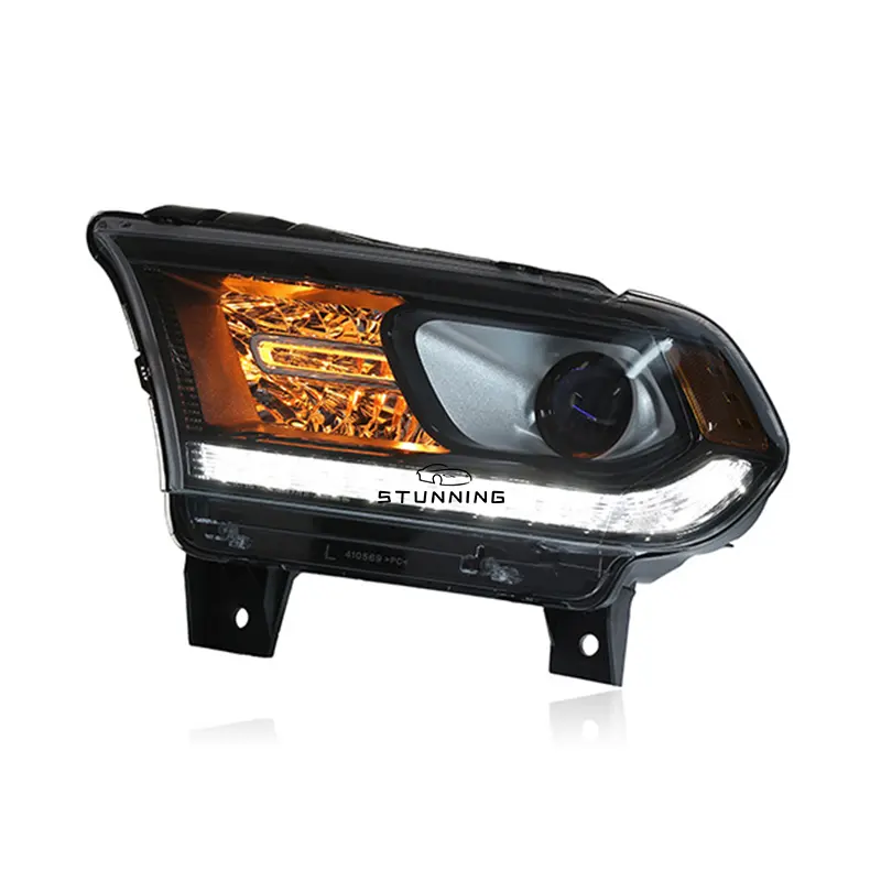Lampu Depan Proyektor Xenon LED DRL HID, Lampu Depan untuk Dodge CHRYSLER OEM 2014-2020 Durango, Lampu Utama