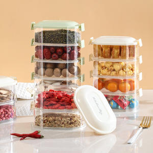 Contenedor de Almacenamiento de Especias de Plástico PP Multicapa para <span class=keywords><strong>Jengibre</strong></span> <span class=keywords><strong>y</strong></span> <span class=keywords><strong>Ajo</strong></span>, con Tapas Herméticas para Almacenamiento de Alimentos - Product Image 2