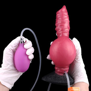 Consolador Anal inflable de silicona con forma de <span class=keywords><strong>lobo</strong></span> para mujer, consolador con nudo de perro con bomba, consolador de silicona para mujer - Product Image 1