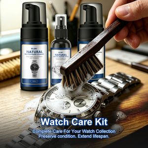 Kit de Limpieza para Relojes ELON, Solución de Cuidado para <span class=keywords><strong>Cristales</strong></span> y Cuero de Lujo, 2 Cepillos, Paño de Pulido de Microfibra, 80ml+100ml+100ml, Logotipo Personalizado - Product Image 6