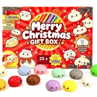 Nouveau Calendrier de l'Avent de Noël : Boîte Mystère 24 Pièces – Ensemble de Jouets Squishy Fidget en Forme de Dumpling – Compte à Rebours Surprise – Cadeau de Fêtes